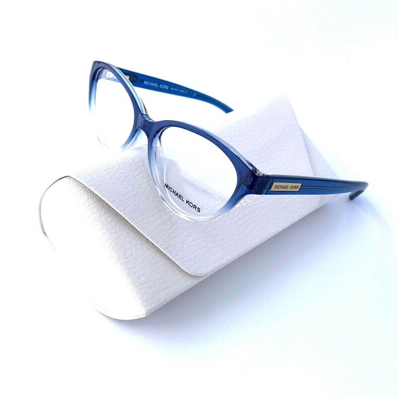 New Michael Kors Frames Blue Clear Acetate Eyeglasses Cat Eye MK8021 3122 50 mm - Picture 2 of 15